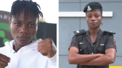 Juliet Ukah in her police uniform and as MMA fighter