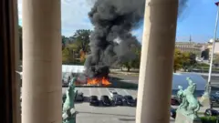 požar, požar u šatorima kod skupštine srbije, požar u ćacilendu