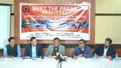 দিল্লির প্রেস ক্লাব অফ ইন্ডিয়ায় সংবাদ সম্মেলনে আওয়ামী লীগের দুই প্রাক্তন মন্ত্রী