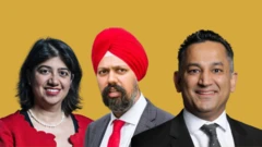 ਸੀਮਾ ਮਲਹੋਤਰਾ, ਤਨ ਢੇਸੀ ਅਤੇ ਗਗਨ ਮੋਹਿੰਦਰਾ ਦਾ ਕੋਲਾਜ