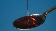 Cough syrup inside spoon