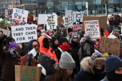 Minneapolis kentinde düzenlenen protesto gösterisi