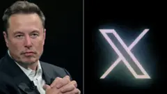 Elon Musk ao ladosorte no esportesímbolo do X