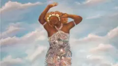 Quadro de Iemanjá, da artista Valeria Felipe, mostra representação negra de Iemanjá, fora dos padrões de magreza