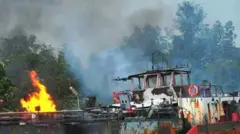 Burning vessel