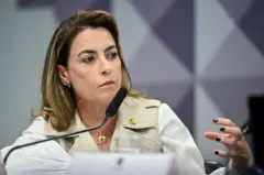 Soraya Thronicke falando durante comissão no Senado