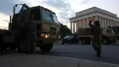 گارد ملی در خیابان‌های واشنگتن