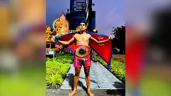 स्वर्ण पदक हासिल गरेपछि गुणराज रुचाल