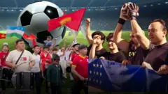 O‘zbekiston terma jamoasini qo‘llayotgan qirg‘iz, tojik muxlislar videolaridan olingan suratlar. 