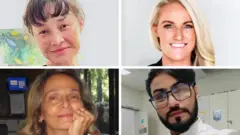 আক্রান্তদের মধ্যে চারজন (বাঁ দিক থেকে ক্লকওয়াইজ): জেড ইয়াং, অ্যাশলি গুড, ফারাজ তাহির এবং পিকরিয়া দারচিয়া।