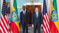 የአሜሪካ የውጭ ጉዳይ ሚኒስትር ማርኮ ሩቢዮ እና የውጭ ጉዳይ ሚኒስትር ዶ/ር ጌዲዮን ጤሞቲዮስ