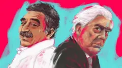 Vargas Llosa ve García Márquez illüstrasyonu