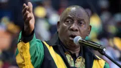 O presidente da África do Sul, Cyril Ramaphosa.