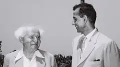 इजरेलका प्रथम प्रधानमन्त्री डेभिड बेन गुरिअनसँग बीपी कोइराला