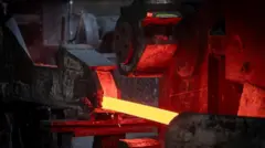 نمایی از آهن گداخته