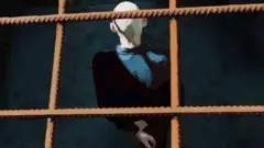 رسم توضيحي يُظهر أسير حرب خلف القضبان