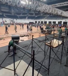 விஜய் பதவியேற்பு விழா - தயாராகும் நேரு ஸ்டேடியம்