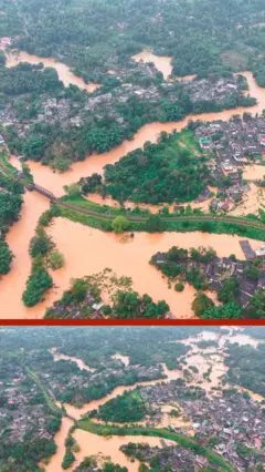 නාවලපිටිය ප්‍රදේශය ජලයෙන් යටව තිබුණු අයුරු