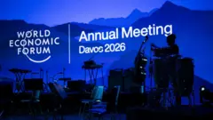 Palco do Fórum Econômico Mundial em Davos