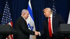 İsrail Başbakanı Binyamin Netanyahu ve ABD Başkanı Donald Trump.