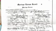 Certidão de casamento de Patricia Lane.