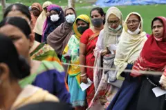 স্থানীয় নির্বাচনে ভোটারের লাইন, কুমিল্লা, ১৫/০৬/২০২২