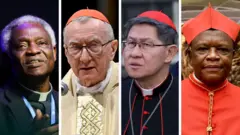  Kardinal Peter Kodwo Appiah Turkson, Kardinal Pietro Parolin, Kardinal Luis Antonio Gokim Tagle, dan Kardinal Fridolin Ambongo Besungu.