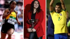 A collage featuring Briana Williams, Bianca Andreescu and Gabriel Veron