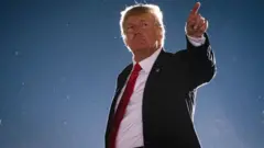 US President Donald Trump in Iowa in October 2021