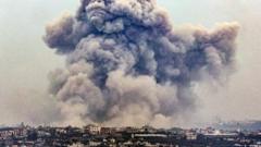 Bombardeo sobre Gaza.