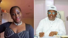 Mary Habila wọ aṣọ kaba dudu, David Umahi wọ aṣọ funfun, o si de fila bakan naa