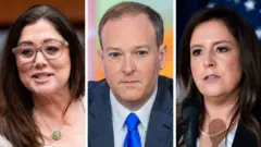 （左から）チャヴェス＝デレマー氏、ゼルディン氏、ステファニク氏ら、トランプ第2次政権の要職候補が相次ぎ爆弾予告などで脅された