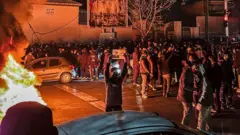 তেহরানে বিক্ষোভের একটি দৃশ্য