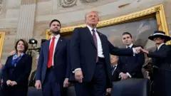 萬斯（左）與特朗普（右）在就職典禮上（20/1/2025）