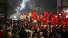 People march in São Paulo, Brazil. Photo: 9 January 2023