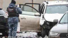 на месте взрыва утром