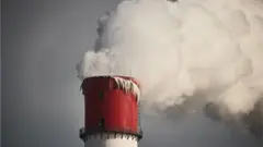 chimenea de la planta de energía de carbón