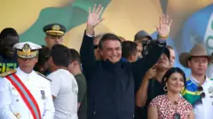 O presidente Jair Bolsonaro em evento do 7 de setembro na praia de Copacabana, Rio