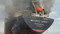 انتهای یک کشتی که آتش گرفته