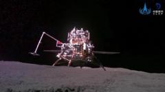 Módulo de aterrizaje y ascenso de la misión Chang'e 6 sobre la cara oculta de la Luna