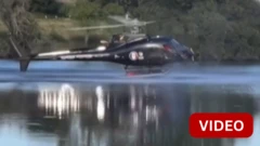 காணொளி: தீயணைப்பு முயற்சியில் ஏரியில் விழுந்த ஹெலிகாப்டர்