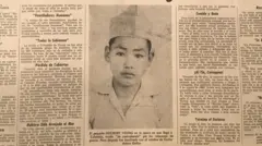 Recorte do jornal El Espectador com a foto de Carlos Arturo