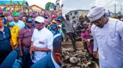 Aworan Sanwo-Olu ati Gbadebo ni Ọja Akere to jona