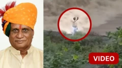 முன்னாள் எம்.பி. ஆற்றின் அருகே செல்பி எடுக்கும் வீடியோ வைரலாகியுள்ளது.