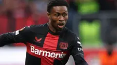 Aworan Nathan Tella fun ikọ Bayer Leverkusen