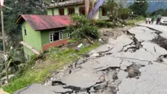 सिक्किम में बाढ़ के बाद के हालात