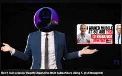 Um personagem de IA mostra thumbs de vídeos no Youtube