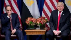اجتماع بين الرئيسين المصري عبد الفتاح السيسي والأمريكي دونالد ترامب في 20 سبتمبر/أيلول 2017 في نيويورك