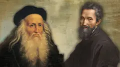 Леонардо да Вінчі і Мікеланджело Буонаротті - колаж