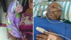 العجوز أثناء عملية الولادة